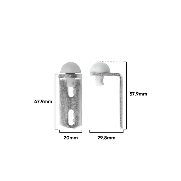 Rolltrak Stop For Sliding Doors Metal W/ Rubber R1760 (1 Pack Of 2) Sliding Door Hardware