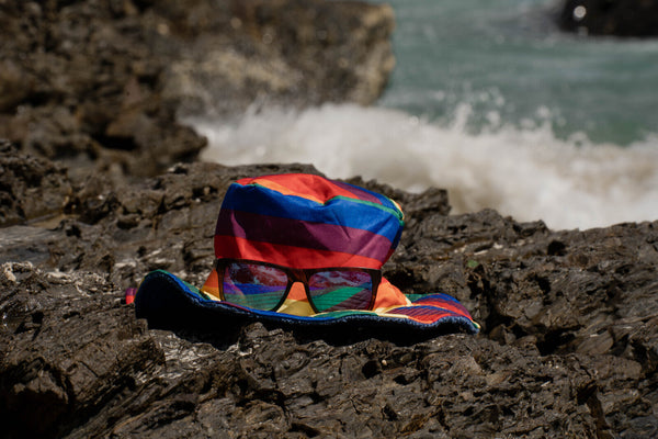 Br Apparel Rainbow Terry Towelling Bucket Hat Gay Lesbian Mardi Gras Party Cap Lgbt Reversible Large 58Cm Hats