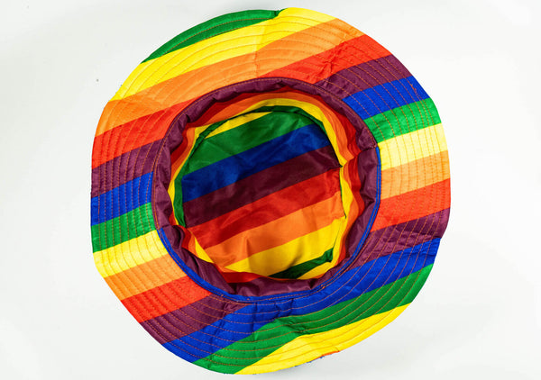 Br Apparel Rainbow Terry Towelling Bucket Hat Gay Lesbian Mardi Gras Party Cap Lgbt Reversible Medium 57Cm Hats