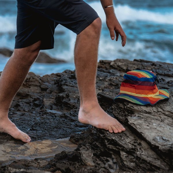 Br Apparel Rainbow Terry Towelling Bucket Hat Gay Lesbian Mardi Gras Party Cap Lgbt Reversible Xl 60Cm Hats & Headwear