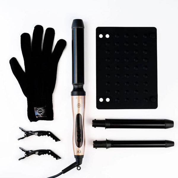 H2d X3 Professional Curling Wand Ceramic Curler Roller Rose Gold Rollers & Curlers
