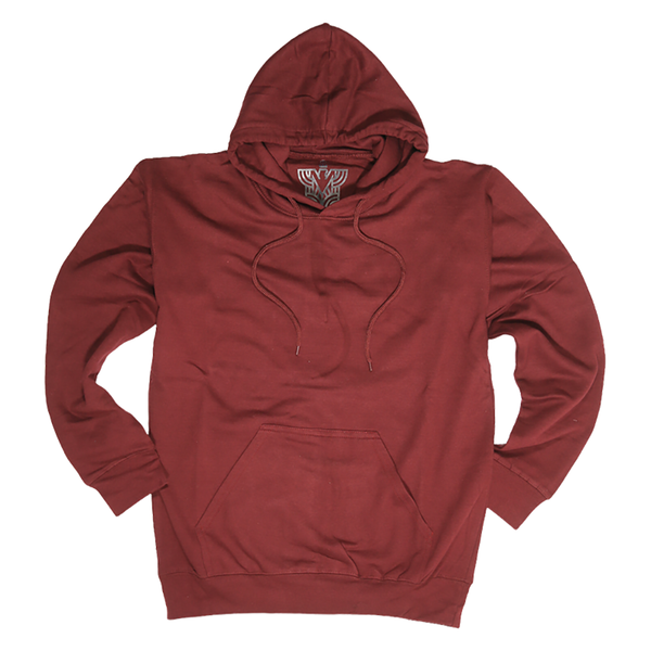 Sannfield Adult Mens 100% Cotton Fleece Hoodie Jumper Pullover Sweater Warm Sweatshirt Maroon/Burgundy Jumpers