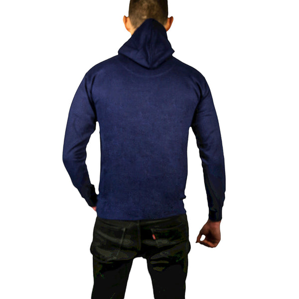 Sannfield Adult Mens 100% Cotton Fleece Hoodie Jumper Pullover Sweater Warm Sweatshirt Navy Jumpers