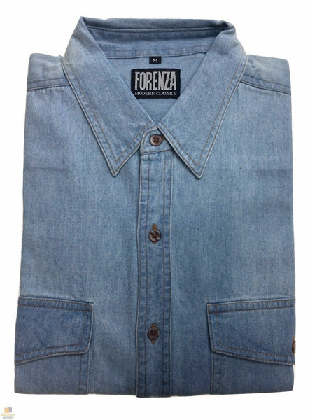 Br Apparel Denim Long Sleeve Jean Shirt Buttoned Front Casual Soft Top 100% Cotton Xl Unisex Costumes