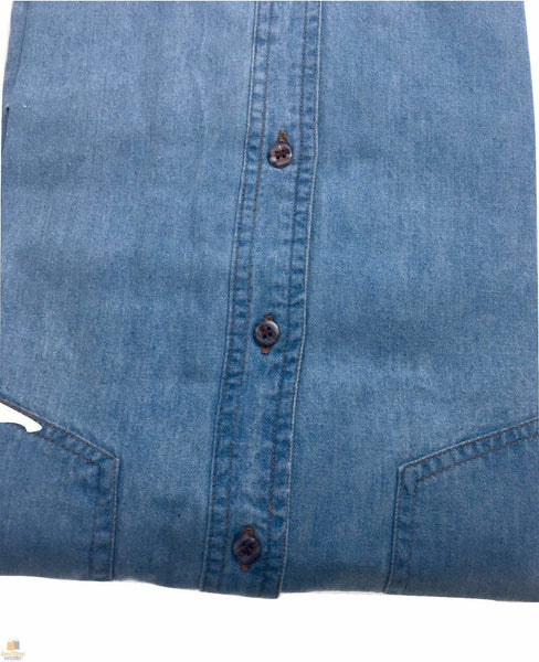 Br Apparel Denim Long Sleeve Jean Shirt Buttoned Front Casual Soft Top 100% Cotton Xl Unisex Costumes