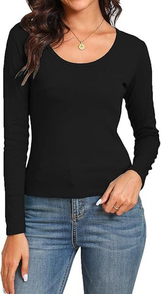 Br Apparel Women's Thermal Cotton Long Sleeve Spencer Top Underwear Black 10 12 Tops