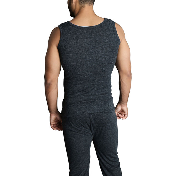 Br Apparel Mens Thermal Merino Wool Blend Singlet Top Sleeveless Warm Underwear Black Xl T Shirts