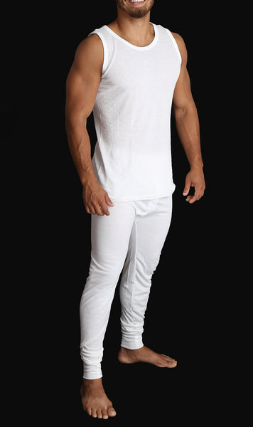 Br Apparel Mens Thermal Merino Wool Blend Singlet Top Sleeveless Warm Underwear Natural T Shirts