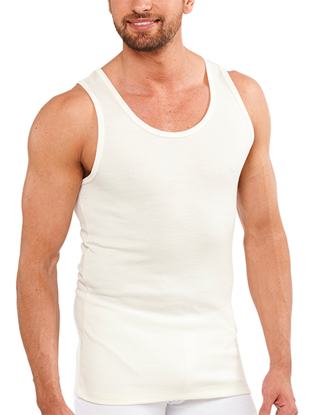 Br Apparel Mens Thermal Merino Wool Blend Singlet Top Sleeveless Warm Underwear Natural T Shirts