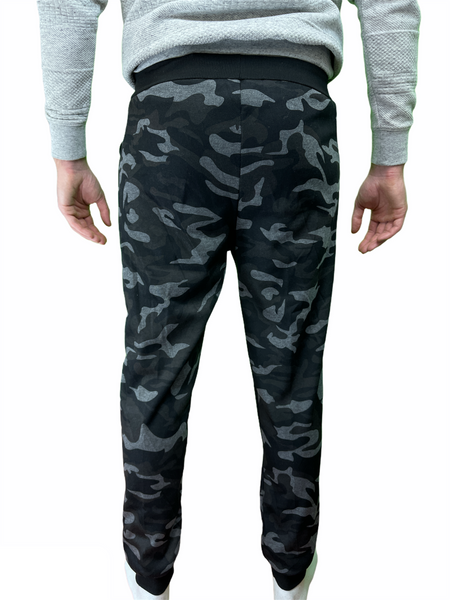 Br Apparel Mens Camouflage Track Fleece Lined Jogger Sweat Black/Grey Small/Medium 28 32In Pants
