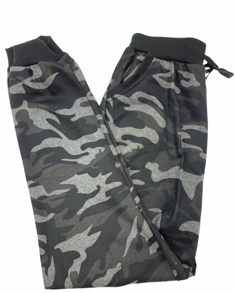 Br Apparel Mens Camouflage Track Fleece Lined Jogger Sweat Black/Grey Small/Medium 28 32In Pants