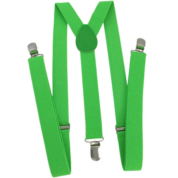 Br Costumes Mens Suspenders Braces Strong Clip On Elastic Formal Wedding Slim Green Suspenders/Braces