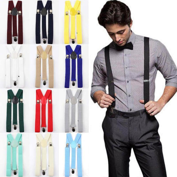 Br Costumes Mens Suspenders Braces Strong Clip On Elastic Formal Wedding Slim Silver (Sequin) Suspenders/Braces