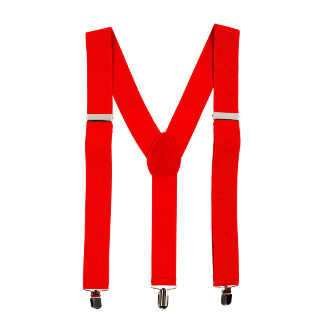 Br Costumes Mens Suspenders Braces Strong Clip On Elastic Formal Wedding Slim Red Suspenders/Braces