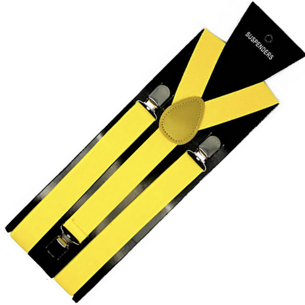 Br Costumes Mens Suspenders Braces Strong Clip On Elastic Formal Wedding Slim Yellow Suspenders/Braces