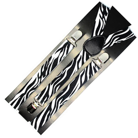 Br Costumes Mens Suspenders Braces Strong Clip On Elastic Formal Wedding Slim Zebra Suspenders/Braces
