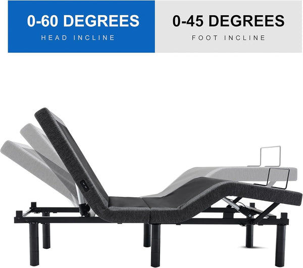 Queen Zero Gravity Bed Frame With Dual Motors Wireless Remote Usb Ports Queen Bed Frames