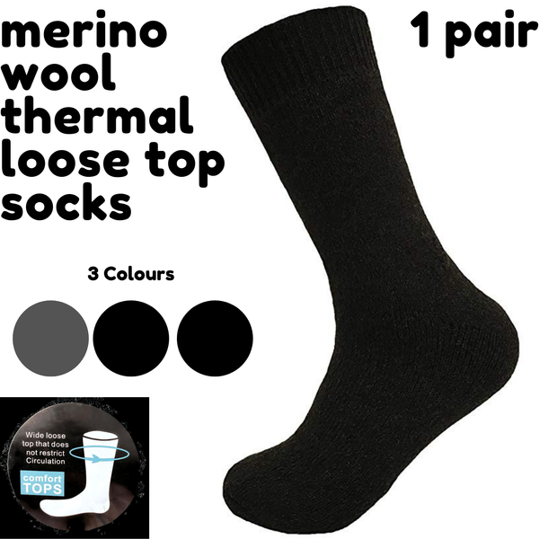 Br Apparel Merino Wool Mens Loose Top Thermal Diabetic Comfort Circulation 1 Pair 11 14 Socks