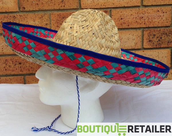 10X Mexican Sombrero Fancy Dress Straw Party Costume Hat Cap Spanish Bulk Hats