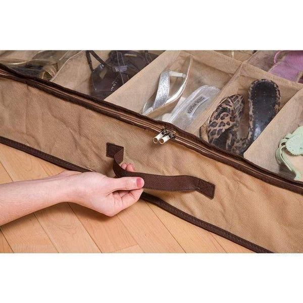 Br Home Shoe Organiser 12 Pair Under Bed Storage Zippered Breathable Wardrobe Closet Bag Shoe Organisers