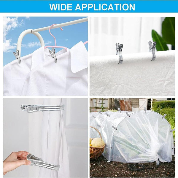 Br Home 6X Stainless Steel Clothes Pegs Laundry Clips Washing Line Clothespin Pegs & Peg Bags
