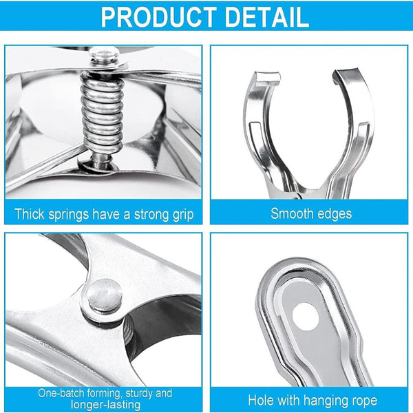 Br Home 6X Stainless Steel Clothes Pegs Laundry Clips Washing Line Clothespin Pegs & Peg Bags