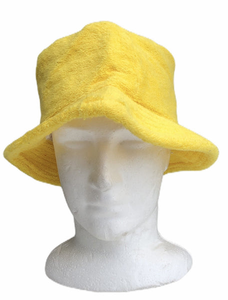 Br Apparel Stingy Brim Terry Towelling Bucket Hat Daggy Fishing Camping Lad Cap 100% Cotton Yellow S/M Hats & Headwear