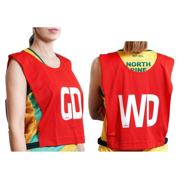 Summit 7Pcs Set Of Bibs Senior Team Pack Bulk Ball Red Colour Netball