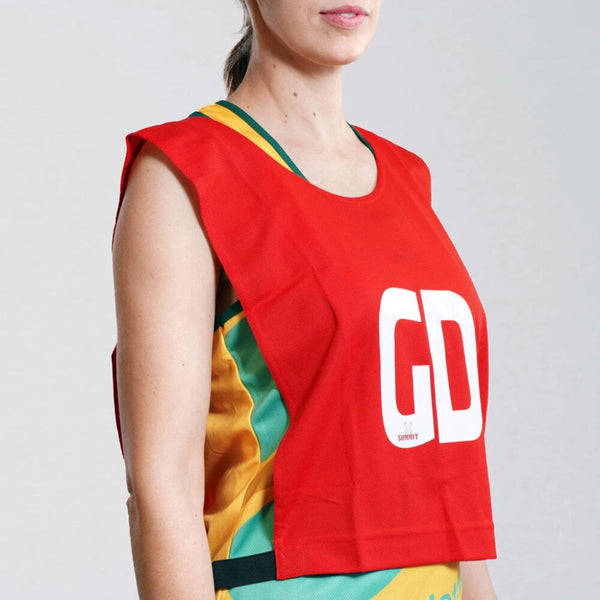 Summit 7Pcs Set Of Bibs Senior Team Pack Bulk Ball Red Colour Netball