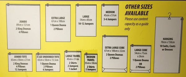 4 X Space Vac Vacuum Storage Bag Seal Compressing Organizer Clothes Storage Bags