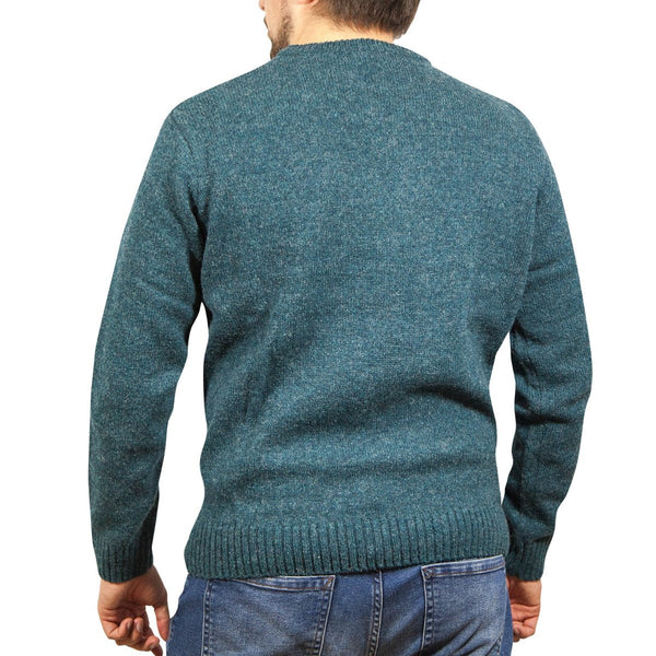 Jacksmith 100% Shetland Wool Crew Round Neck Knit Jumper Pullover Mens Sweater Knitted Sherwood (32) 5Xl Jumpers