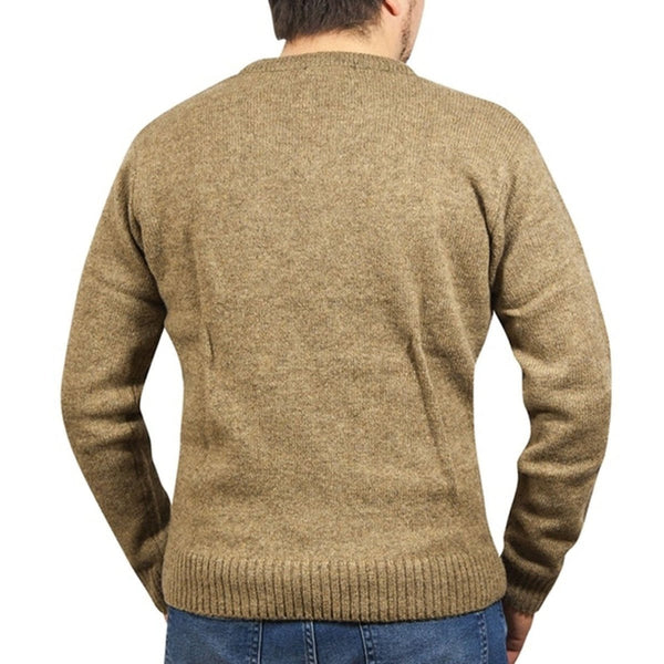 Jacksmith 100% Shetland Wool V Neck Knit Jumper Pullover Mens Sweater Knitted Nutmeg (23) 3Xl Jumpers