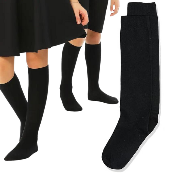 Tag 4 School 1X Pair Uniform Knee High Cotton Rich Girls Boys Kids Black 6 11 (12+ Years Old) Socks