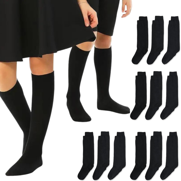 Tag 4 School 12X Pairs Uniform Knee High Cotton Rich Girls Boys Kids Bulk Socks