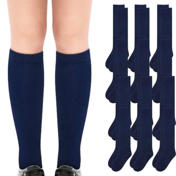 Tag 4 School 12X Pairs Uniform Knee High Cotton Rich Girls Boys Kids Bulk Socks