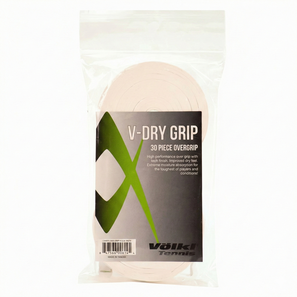 Volkl Dry Over Grip Tennis Racquet Bulk 30 Pack White Tennis Racket Grips