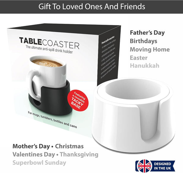 Table Coaster Anti Spill Drink Holder Tray Couch Seat Car Office Travel White Coasters