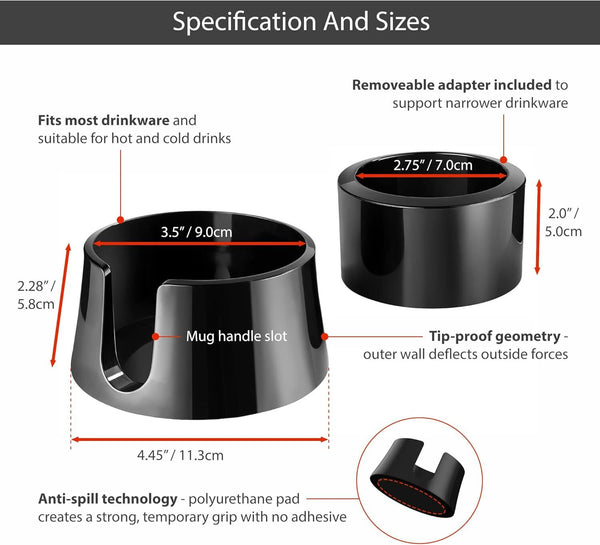 Table Coaster Anti Spill Drink Holder Tray Couch Seat Car Office Travel White Coasters