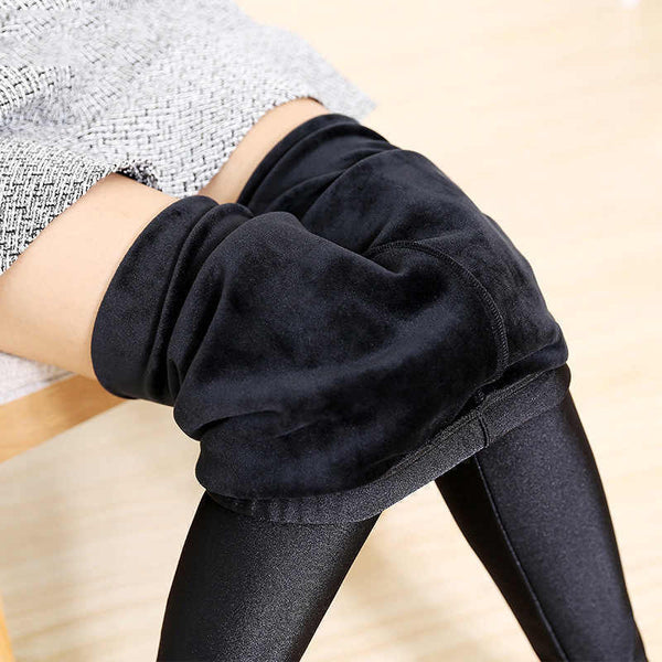 Womens Thermal Fur Lined High Waist Leggings Pants Thermals Warm Winter Leg Warmers