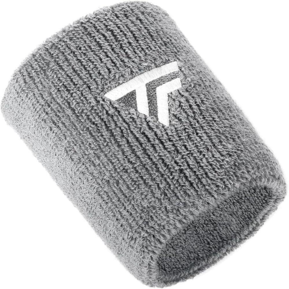 Tecnifibre Tennis Xl Wristband Bands Sweatband Sport Squash Cotton Silver Clothing