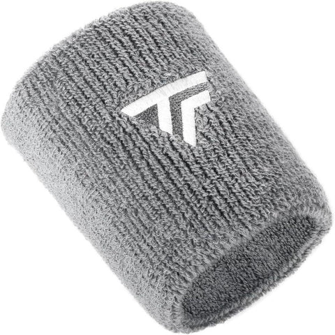 Tecnifibre Tennis Xl Wristband Bands Sweatband Sport Squash Cotton Silver Clothing