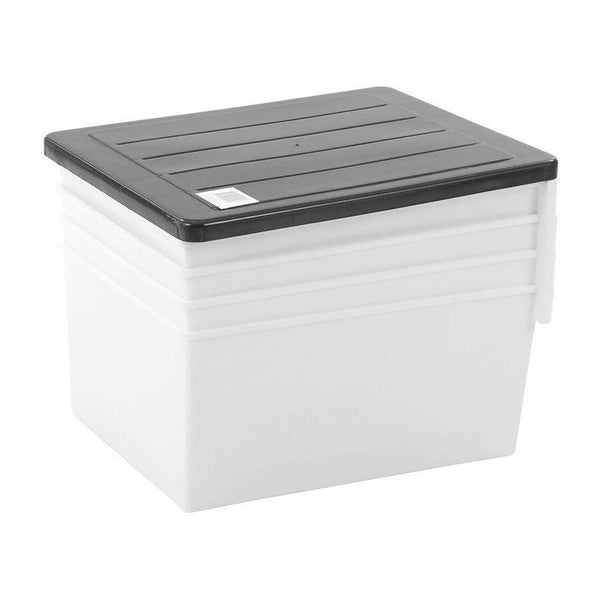 Br Home Mega 4 Tier Drawer Storage Organiser Plastic Level Office Box Cabinet Black/White Storage Boxes