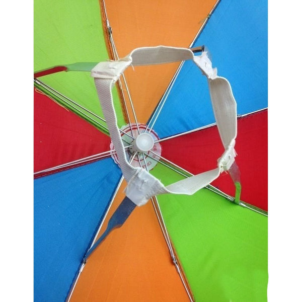 Br Costumes 2Pcs Set Rainbow Umbrella Hat + 70S Fake Moustache Props Novelty Fancy Hammers & Mallets