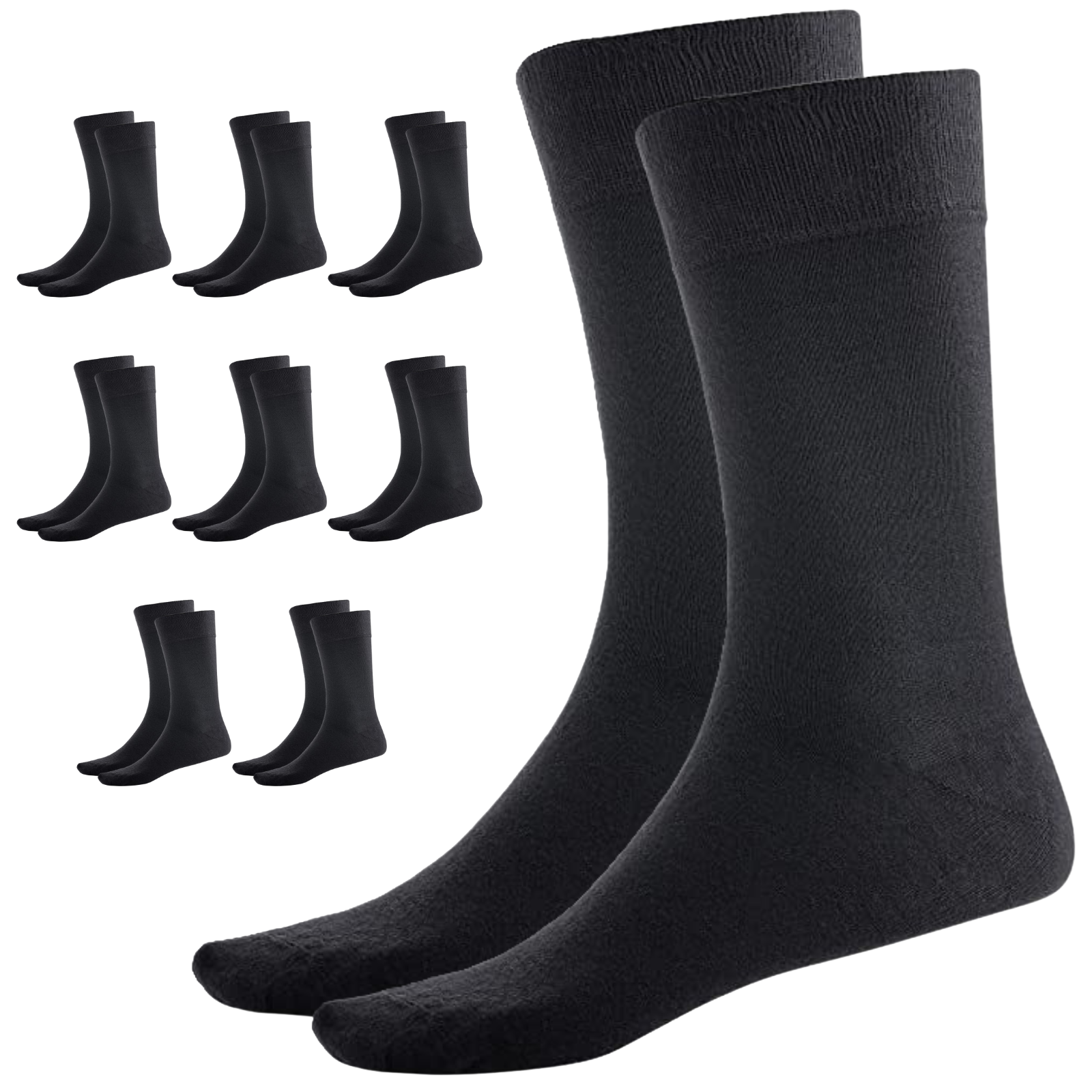 Br Apparel 9 Pairs Bamboo Crew Natural Eco Healthy Enviro Unisex Work Business Bulk Black 6 11 Socks