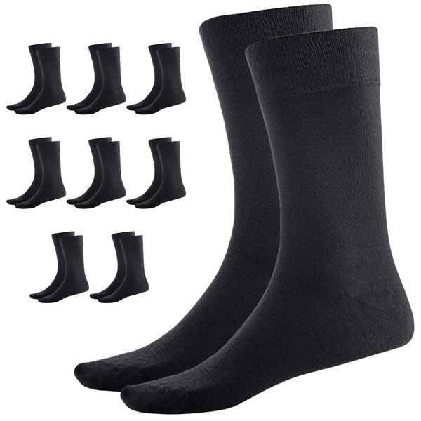 Br Apparel 9 Pairs Bamboo Crew Natural Eco Healthy Enviro Unisex Work Business Bulk Black 6 11 Socks