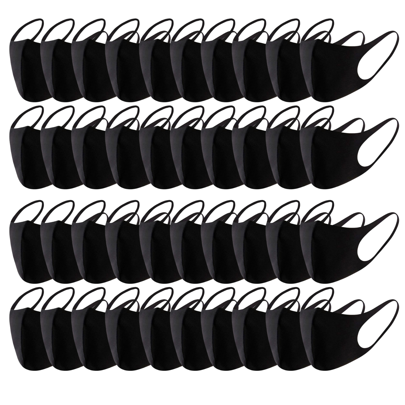 Br Apparel 50X Summer Reusable Breathable Face Mask Mouth Anti Dust Haze Black Face Masks