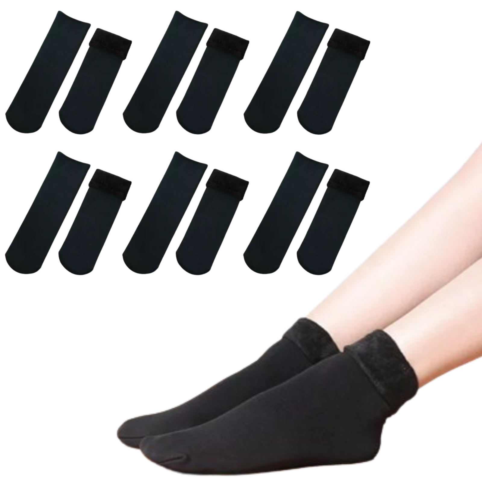 Br Apparel 6 Pairs Large Thick Fur Thermal Heated Warm Winter Comfort For Work And Skiing Socks