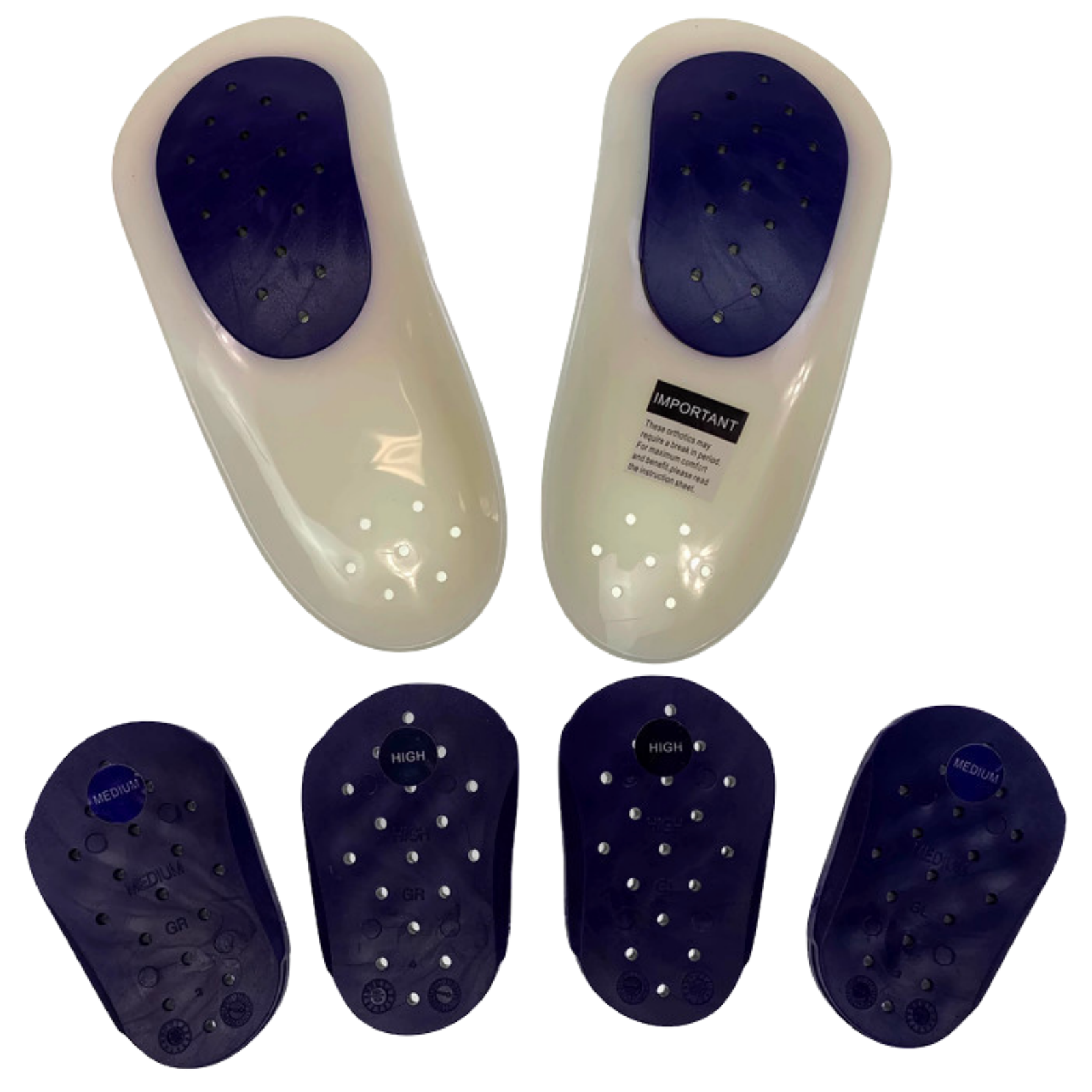 Walkfit Orthotics Fit Foot Feet Support Blue (Womens 5 5.5 Mens 4 4.5) Insoles