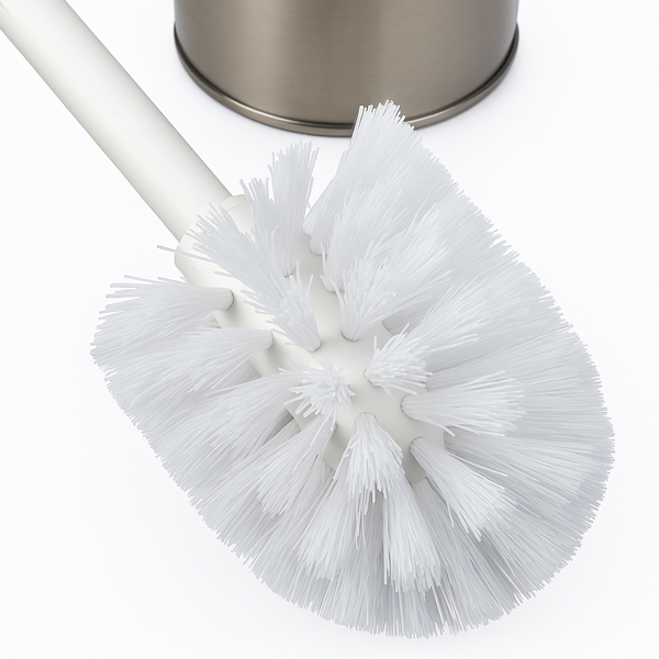 Toilet Brush Holder Metal Stainless Steel Bathroom Set Handle Round Cover Clean Toilet Brushes & Holders