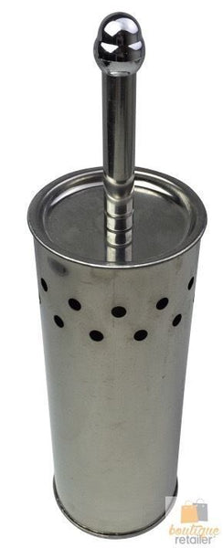 Toilet Brush Holder Metal Stainless Steel Bathroom Set Handle Round Cover Clean Toilet Brushes & Holders